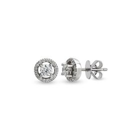 Harem Altın TKPE11 0.24 ct Etrafı Taşlı Tektaş Pırlanta Küpe