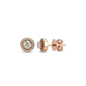 Harem Altın TKPE11 0.24 ct Etrafı Taşlı Tektaş Pırlanta Küpe