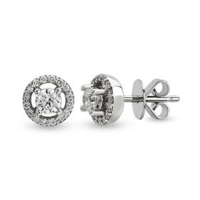 Harem Altın TKPE11 0.24 ct Etrafı Taşlı Tektaş Pırlanta Küpe