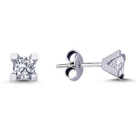 Harem Altın TKPE17 0.30 ct V Tırnak Tektaş Pırlanta Küpe