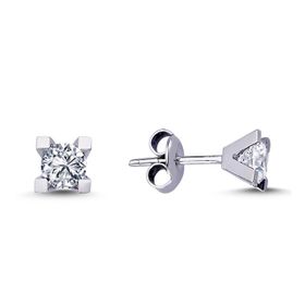 Harem Altın TKPE18 0.40 ct V Tırnak Tektaş Pırlanta Küpe