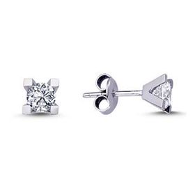 Harem Altın TKPE18 0.40 ct V Tırnak Tektaş Pırlanta Küpe