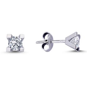 Harem Altın TKPE18 0.40 ct V Tırnak Tektaş Pırlanta Küpe
