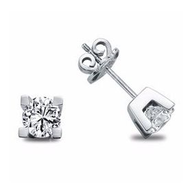 Harem Altın TKPE19 0.10 ct Takoz Tırnak Tektaş Pırlanta Küpe