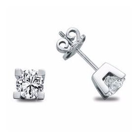 Harem Altın TKPE21 0.20 ct Takoz Tırnak Tektaş Pırlanta Küpe
