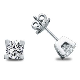 Harem Altın TKPE21 0.20 ct Takoz Tırnak Tektaş Pırlanta Küpe