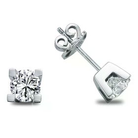 Harem Altın TKPE23 0.30 ct Takoz Tırnak Tektaş Pırlanta Küpe