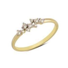 Harem Altın YZK019 14 Ayar Altın Mini Taşlı Minimal Yüzük