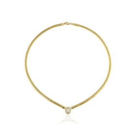 Harem ZKU107 Altın Oval Taşlı Balık Sırtı Kolye