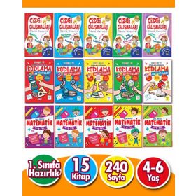 Harika Çocuk Yayınları PYD20220076 4-7 Yaş 15 Kitap Matematik Kodlama ve Çizgi Çalışmaları Seti