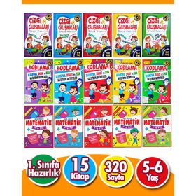 Harika Çocuk Yayınları PYD20220076 4-7 Yaş 15 Kitap Matematik Kodlama ve Çizgi Çalışmaları Seti