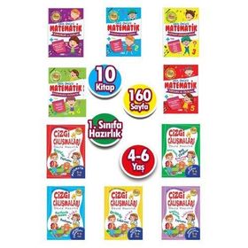 Harika Çocuk Yayınları PYD20220081 4-5-6 Yaş 10 Kitap Matematik&Çizgi Çalışması Seti