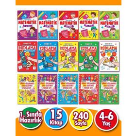Harika Çocuk Yayınları PYD20220085 4-6 Yaş 15 Kitap Matematik Kodlama ve Dikkat ve Zeka Geliştirici Etkinlik Seti