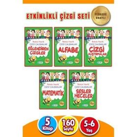 Harika Çocuk Yayınları PYD20220108 5-6 Yaş 5 Kitap 160 Sayfa İlkokula Hazırlık Çizgi Çalışmaları Seti
