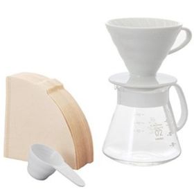 Hario V60 02 Coffee Maker white Ceramic Harıo V60 02 beyaz Seramik Kahve Demleme Seti