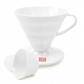Hario V60 02 Plastik Dripper Beyaz Fincan