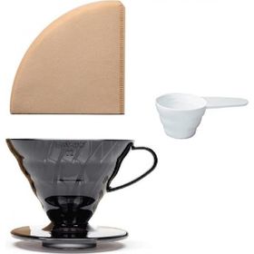 Hario V60 02 Siyah Plastik Dripper ve Kağıt Seti