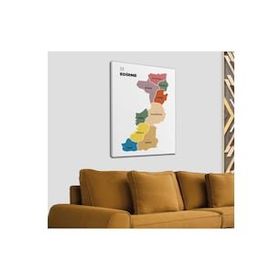 Harita Sepeti 1328 Edirne İli ve İlçeler Haritası Dekoratif 95x55 cm Kanvas Tablo