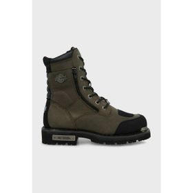 Harley Davidson 025M1005 Riddick Düz Topuk Kauçuk Taban Casual Deri Yeşil Erkek Bot