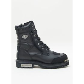 Harley Davidson 025M1005 Riddick Orta Topuk Casual Kauçuk Taban Bağcıklı ve Fermuarlı Siyah Erkek Bot