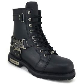 Harley Davidson Charles Siyah Deri Erkek Bot