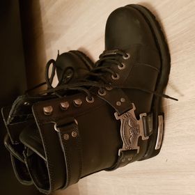 Harley Davidson Charles Siyah Deri Erkek Bot