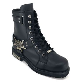 Harley Davidson Charles Siyah Deri Erkek Bot