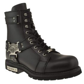 Harley Davidson Charles Siyah Deri Erkek Bot