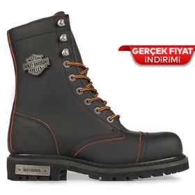 Harley Davidson Colmar 025G100328 Hakiki Deri Siyah Kadın Bot