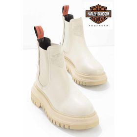 Harley Davidson HD0777003103 Beige Leather Kadın Bot
