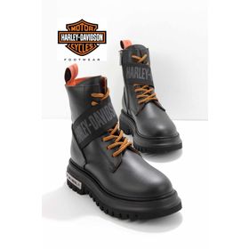 Harley Davidson HD07770554 Black Leather Kadın Bot