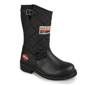 Harley Davidson Laconia Hi 646 Black Yağlı Deri Siyah Kadın Çizme