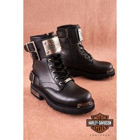 Harley Davidson Ricketson Siyah Deri Kadın Bot