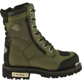 Harley Davidson Riddick 025G0321-18064 Olive Crazy Yeşil Deri Kadın Bot