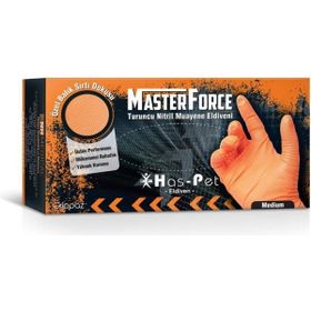Has-Pet 50'li Masterforce Turuncu Nitril Eldiveni
