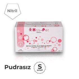 Has-Pet Lateks Pudrasız Beyaz M 100 Adet Muayene Eldiveni