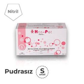 Has-Pet Lateks Pudrasız Beyaz M 100 Adet Muayene Eldiveni