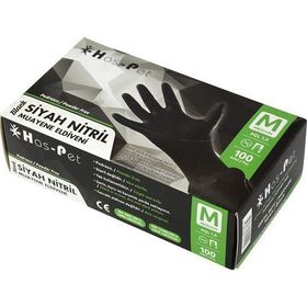 Has-Pet Medium 100'lü 20 Paket Siyah Pudrasız Nitril Muayene Eldiveni