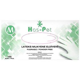 Has-Pet Medium 100'lü Pudrasız Lateks Muayene Eldiveni