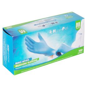 Has-Pet Nitril Mavi Medium 100 Adet Eldiven