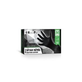 Has-pet Nitril Siyah Medium 100 Adet Muayene Eldiveni