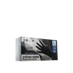 Has-Pet Siyah 100 Adet L Nitril Muayene Eldiveni