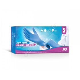 Has-Pet Small 100'lü 20 Paket Mavi Pudrasız Nitril Muayene Eldiveni