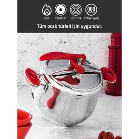 Hascevher Esila 12 lt Kırmızı Güveç Düdüklü Tencere