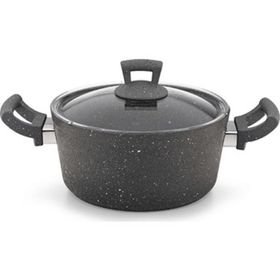 Hascevher Germanitium 22x10.5 cm Cam Kapaklı Granit Tencere