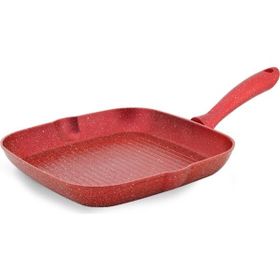Hascevher Germanityum Kırmızı 28 cm Granit Grill Tava