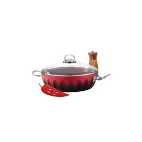 Hascevher Lotus Kırmızı 26 cm Granit Karnıyarık Tenceresi