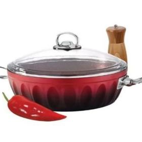 Hascevher Lotus Kırmızı 26 cm Granit Karnıyarık Tenceresi