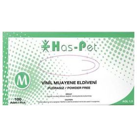Haspet 100'lü Paket M Pudrasız Vinil Muayene Eldiveni