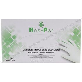 Haspet 100'lü Pudrasız Beyaz Medium Muayene Eldiveni